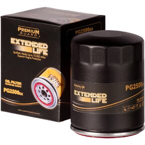 PG Oil Filter, Extended Life PG2500EX | Fits 2009-2020 various models of Buick, Cadillac, Chevrolet, Dodge, Ford, GMC, Honda, Jeep, Lincoln, Mazda, Mercury, Mitsubishi, Ram, Saab