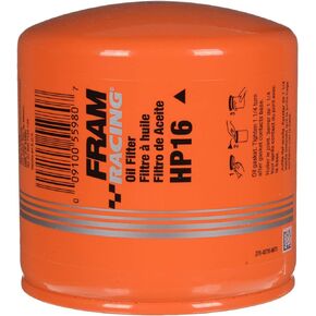 فلتر زيت دوار عالي الأداء HP16 من FRAM Racing لموديلات مختارة من سيارات كاديلاك وكرايسلر ودودج وفورد وجيب ولينكولن ومازدا وميركوري ورام