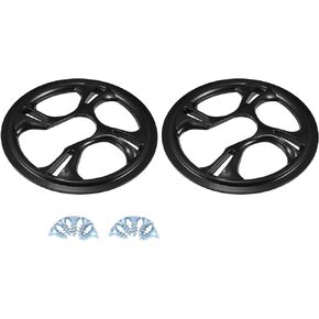 X AUTOHAUX 2pcs 48 Teeth 12cm 4 Holes Bicycle Bike Crankset Chain Wheel Cover Protection Chain Wheel Protective Cover Black