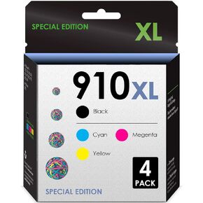 5-Star Officejet Pro 8015e, 8020 Printer Compatible with 910 Ink Cartridges. Compatible for Officejet Pro 8015e / 8035e / 8020/8035 Series. 4 Pack (Black Cyan Magenta Yellow)