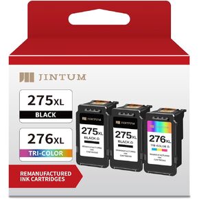 Remanufactured Ink Cartridge Replacement for Canon 275XL 276XL PG-275XL CL-276XLfor Canon PIXMA TS3522 TR4720 TS3520 Printer (275 and 276 Ink Cartridges, 2 Black +1 Tri-Color)