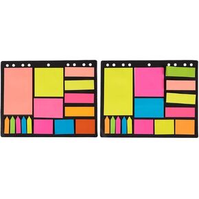2 Pack Divider Sticky Notes Memo Set for Binders, Notebooks, Planners w/Index Tabs, Flags (Multicolored)