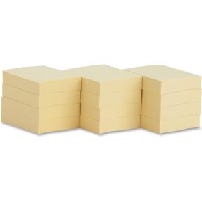 Business Source 36610 Adhesive Notes, 100 Sheets, 1-7/8-Inch x-1-3/8-Inch , 12/PK, Yellow