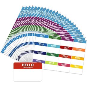 Pacific Mailer Name Tag Stickers 2"x3" Name Tags Hello My Name is Stickers Colored Name Tags for School Office Home Meeting, 416 Labels