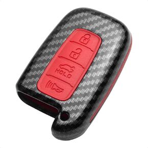 TANGSEN Key Fob Case Black Cover Compatible with Hyundai Azera Elantra GT EQUUS Genesis Coupe Santa FE Sonata Tucson Veloster for KIA Borrego Forte Sorento Soul SPORTAGE 4 Button Keyless Entry Remote