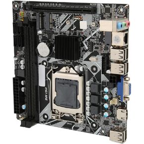 LGA 1155 Computer Motherboard, Dual Channel DDR3 10 USB 2.0 Mini ITX Motherboard with VGA, HD Multimedia Interface, PCIe 16X 100M Network Card for Game Player