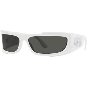 Versace Man Sunglasses White Frame, Dark Grey Lenses, 67MM