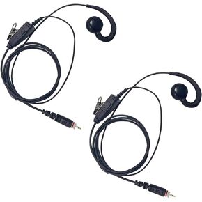 2Pcs C-Swivel Walkie Talkie Earpiece with Mic for Motorola CLP1010e CLP1040e CLP1080e CLP1083e CLP107e CLPe107 CLP446e CLPe446 CLPe Plus Radio Headset Lock Ring Ear Piece (2 Pack)