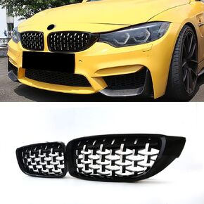 SNA Chrome Diamond F32 Kidney Grill for BMW 4 Series F32 F33 F36 (2014-2019) F82 F83 M4 F80 M3 (2015-2019) (ABS Front Grille, 2-pc Set)1