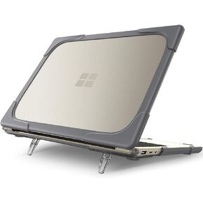 BATYUE Slim Hard Shell Case for 12.4-inch Microsoft Surface Laptop Go (2020 Release) / Surface Laptop Go 2 (2022 Release) with Touch Screen.[Fold Kickstand] Cover for Laptop Go 12.4 Inch.(Grey)