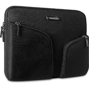 DOMISO 14 Inch Waterproof Laptop Sleeve Canvas with Back Handle Case Bag Slim for 14" Laptops/Apple/Acer Chromebook 14 / HP Pavilion 14 Stream 14 / Dell Latitude/ASUS/MSI, Black