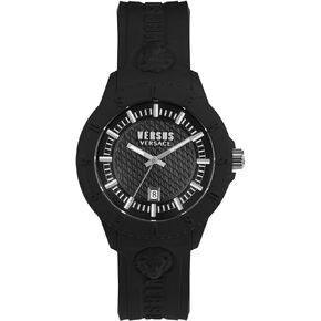 Versus Versace Mens Tokyo. Sporty Fashion Watch with Date Function. Adjustable Silicone Strap. Includes Travel Gift Pouch.