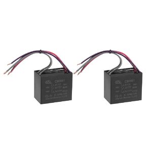 uxcell Ceiling Fan Capacitor CBB61 5/6.5/6.5uF 350V AC 5 Wires Metallized Polypropylene Film Capacitor 58x49x35mm for Electric Fan Pump Motor Generator 2Pcs