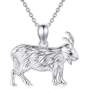 Animal Gifts Necklace Sterling Silver Greyhounds/Spider/Longhorn/Goat/Sheep Pendant Necklace for Women Girls Jewelry Gifts