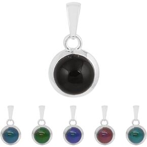 MOONEYE 2.43 Ctw Round Moodstone 925 Sterling Silver Color Change With Emotions Feel On Pendant, Aesthetic Women Pendant, Changing Color By Temprature