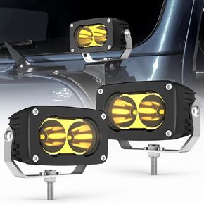 Round LED Offroad Lights, 4 Inch 100W LED Spot Pods Light 10,000LM Super Brighter Driving Auxiliary Work Light for A-Pillar Bumper Roof ATV UTV SUV Truck Jeep - 2Pack
