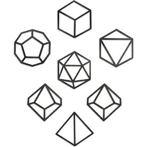 DND Decor - 7 Piece Wooden Dice Outline Wall Decoration - Dungeons & Dragons Artwork/Poster - Geeky Fantasy RPG Home Accessories Gift for Men & Women - D&D/Board Game Canvas Art Usable in Any Room