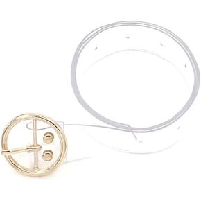 Trendy Chic Transparent Women Buckle Belt Wide Waist Waistband Clear For Girls Boys Jeans Dress