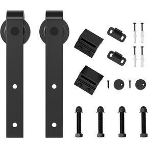 ZEKOO Sliding Barn Door Hanger, Door Roller, Barn Door Stopper, Barn Door Floor Guide, Anti-Jumper, Accessories Hardware for Third Door, Fourth Door(Straight-Style)