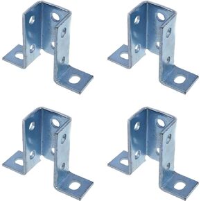 4pcs Metal Strut Angle Bracket 8 Hole Wing Shape 90 Degree Fitting Connector Bracket for Channel Fire Bracket Seismic Bracket Carbon Steel 5mm Thick 100mm/3.9in Height