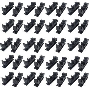 50Sets C45 DIN Rail PCB Mounting Black Bracket Holder Carrier Clips for Width 35mm or 15mm Din Rail