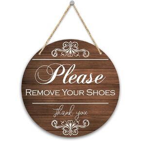 Wooden Decorative Signage, Round Brown Home Decor Hanging Sign, 8 x 8 x 0.1 inches