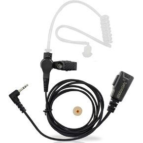 abcGoodefg Covert Acoustic Tube 2 Two Way Radio Earpiece Headset Police PTT Mic for Motorola Talkabout Walkie Talkie MH230R MR350R MS350R MT350R T200 T400 T600, 1 Pin 2.5mm, 2-Pack