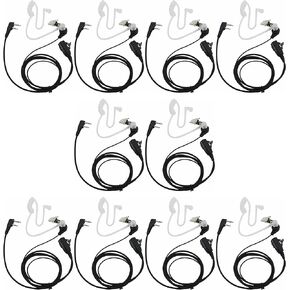 2 Pin PTT Mic Covert Acoustic Tube Earpiece Headset is Compatible with Icom Radio IC-F24S IC-F31 IC-F3 IC-F3S IC-F4 (Pack of 10)