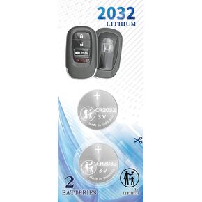 2Pack CR2032 Remote Key Fob Battery Replacement for Honda (2022-2023+) Civic Accord, for Acura MDX Smart Key case with ID: KR5TP-4, P/N: 72147-T20-A11