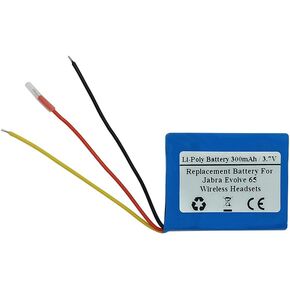 300mAh 3.7V Replacement Battery Compatible with Jabr a Evolve 65 Wireless Headsets, AHB472625PLT, CP-GN650
