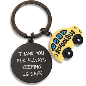 Bus Driver Christmas Gifts for Women Men School Bus Driver Appreciate Keychain Drive Safe Gift Thank You Jewelry for Him Her