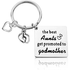 Mothers Day Jewelry from Godchild Godmother Keychain Pregnancy Announcement Gift Baptism Keychain Gift from Goddaughter Godson Christmas Birthday Gift for Godmother Christening Gift Thank You Gift