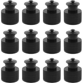Bottle Caps 12pcs Push Pull Caps for Water Bottles Plastic 24mm PET Bottles and Glass Bottles Black Water Push Pull Lids