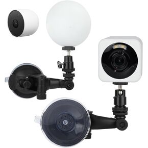 Camera Suction Cup Mount Compatible with Wyze Cam V4, Wyze Cam V3, Google Nest Cam (Battery), Security Camera Suction Mount, Camera Window Mount, No Drilling Installation, 2 Pack