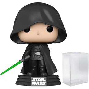 POP Star Wars: The Mandalorian - Luke Skywalker Glow-in-The-Dark Exclusive Funko Vinyl Figure (Bundled with Compatible Box Protector Case), Multicolor, 3.75 inches