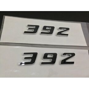 (2pc) 392 Badge Emblem Chrome Trim Replacement for 392 Passenger & Driver Side (Silver Black) (JJKB-YM85)