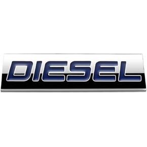 Blue Letter "Diesel" Logo Metal Decal Emblem