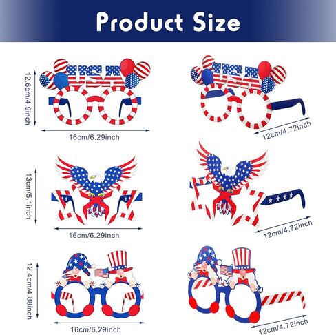 Liliful 32 Pcs Fourth of July Paper Glasses Decorations Bulk American Flag Eyeglasses Patriotic Party Costume Photo Booth Props for Independence Day Souvenir 4th of July Usa Flag Party Favors Supplies in Saudi Arabia