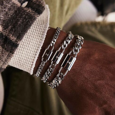 مجوهرات MVMT للرجال - إكسسوار عصري - سوار سلسلة من الفولاذ المقاوم للصدأ 10 مم in Kuwait