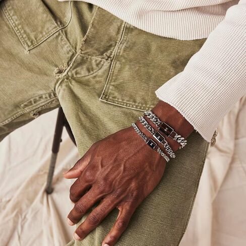 مجوهرات MVMT للرجال - إكسسوار عصري - سوار سلسلة من الفولاذ المقاوم للصدأ 10 مم in Kuwait