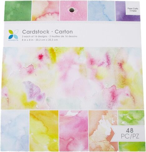 لوحة ورقية لبطاقات سبلاش بألوان مائية من مومينتا - 48 ورقة - 8 × 8 بوصة in Kuwait