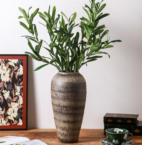 Rustic Ceramic Flower Vase,Large Vintage Floor Vase,Pottery Vase,Tall Vase,Terracotta Vase for Flowers for Living Room Entryway Table Centerpieces,Wedding, Gifts. in Saudi Arabia