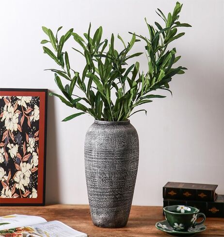 Rustic Ceramic Flower Vase,Large Vintage Floor Vase,Pottery Vase,Tall Vase,Terracotta Vase for Flowers for Living Room Entryway Table Centerpieces,Wedding, Gifts. in Saudi Arabia