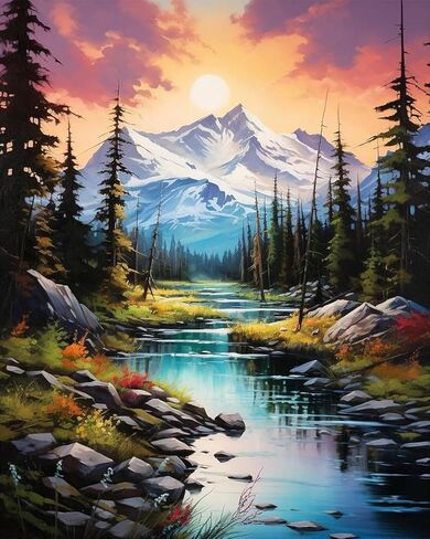 5D Diamond Painting Kits for Adults Beginners,Mountain Sunset Diamond Art Kit,DIY Full Round Drill Diamond Dot Gem Art Kits for Adults,Home Wall Decor 11.8x15.7 Inch in Saudi Arabia