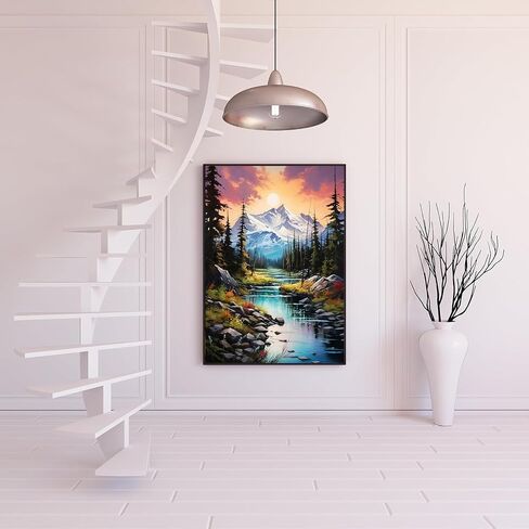 5D Diamond Painting Kits for Adults Beginners,Mountain Sunset Diamond Art Kit,DIY Full Round Drill Diamond Dot Gem Art Kits for Adults,Home Wall Decor 11.8x15.7 Inch in Saudi Arabia