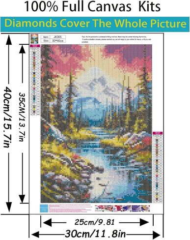 5D Diamond Painting Kits for Adults Beginners,Mountain Sunset Diamond Art Kit,DIY Full Round Drill Diamond Dot Gem Art Kits for Adults,Home Wall Decor 11.8x15.7 Inch in Saudi Arabia