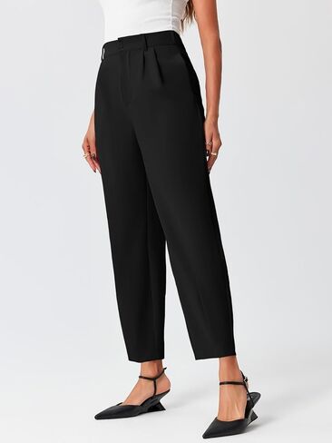 Cicy Bell Womens Work Dress Pants High Waited Pleated Straight Leg Casual Trousers with Pockets in Kuwait
