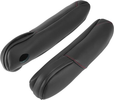 X AUTOHAUX Pair Microfiber Leather Car Front Seat Armrest Cover Replacement Black with Red Line for Honda CRV 2010-2011 in Saudi Arabia