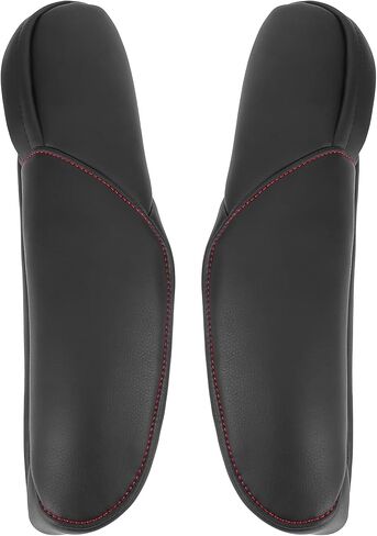 X AUTOHAUX Pair Microfiber Leather Car Front Seat Armrest Cover Replacement Black with Red Line for Honda CRV 2010-2011 in Saudi Arabia