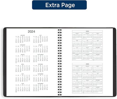 AT-A-GLANCE 2024 Weekly Planner, Hourly Appointment Book, 7" x 8-3/4", Medium, Black (708650524) in Saudi Arabia